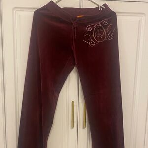 Juicy Couture Burgundy Velour Pants
